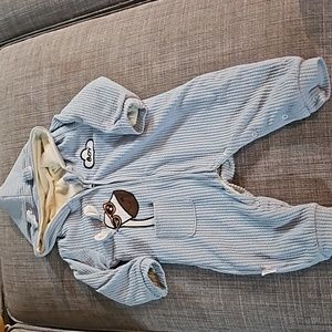 Blue Lined Fleece Onesie